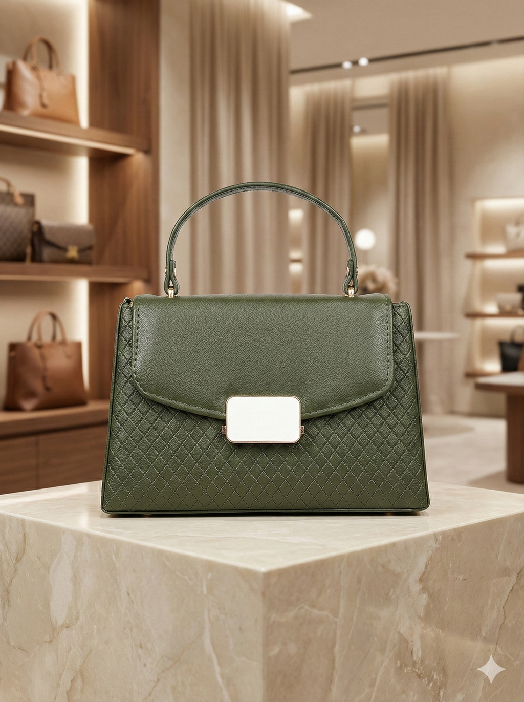 Sleek HexaFrame Handbag