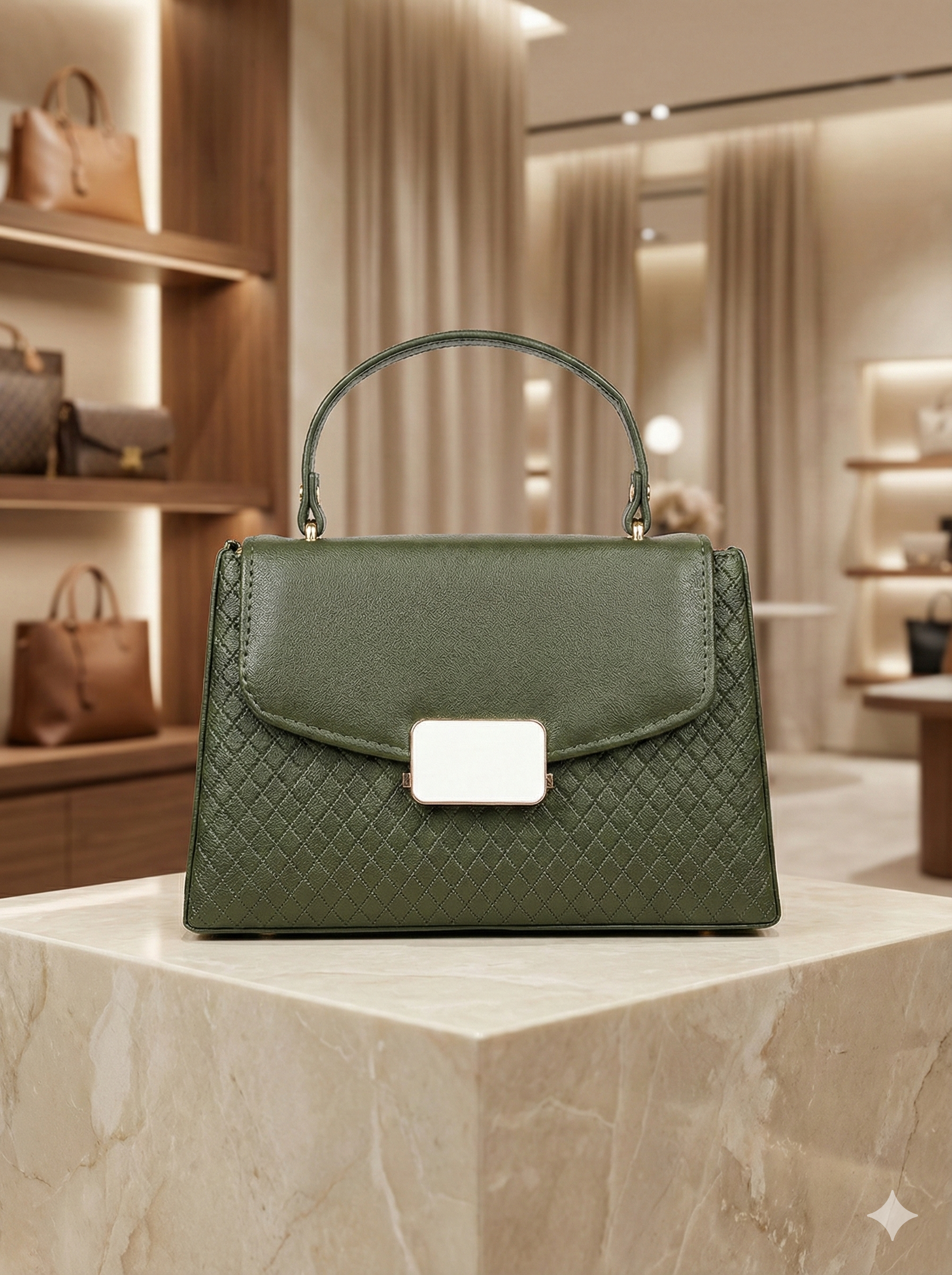 Sleek HexaFrame Handbag