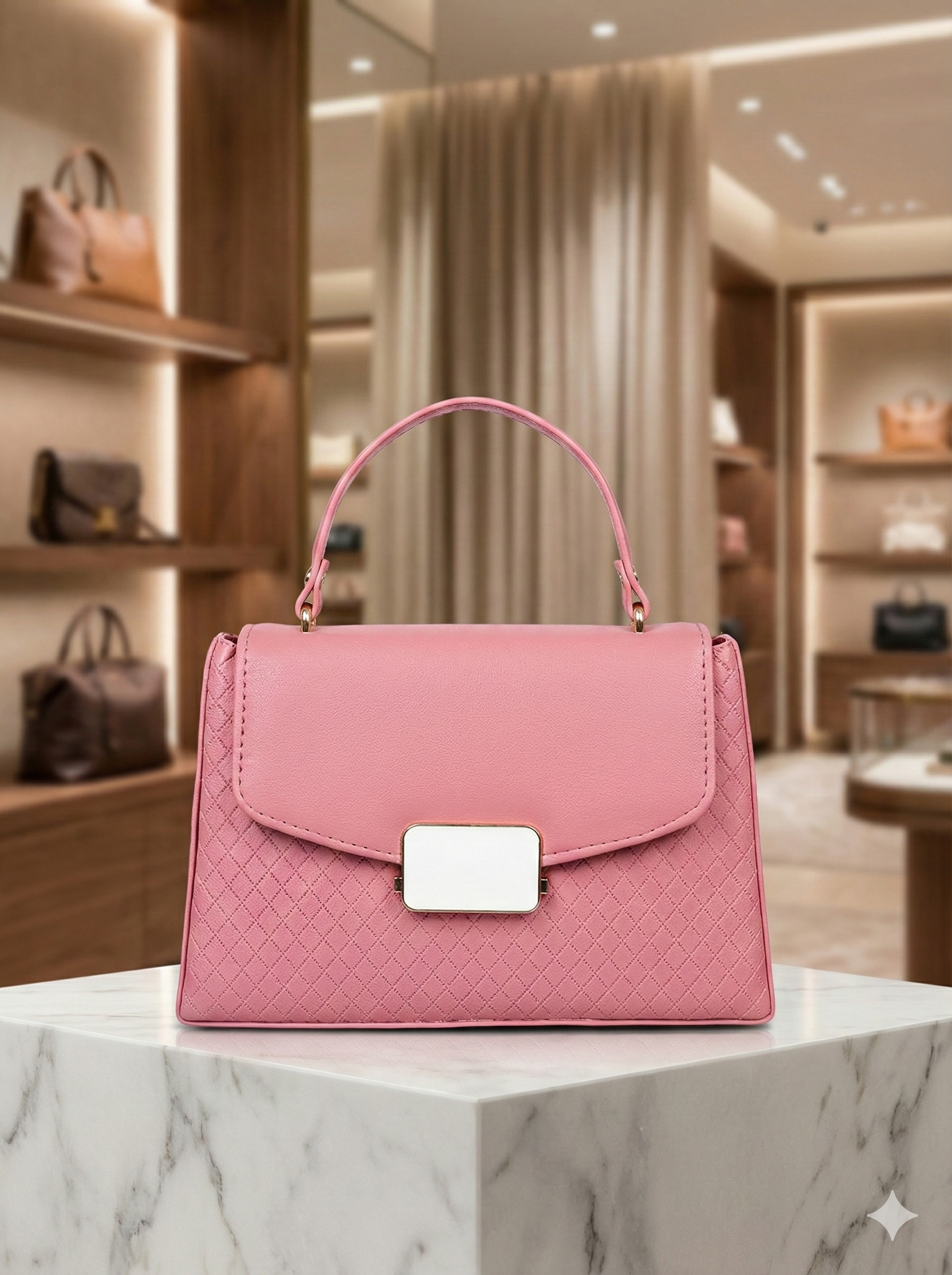 Sleek HexaFrame Handbag