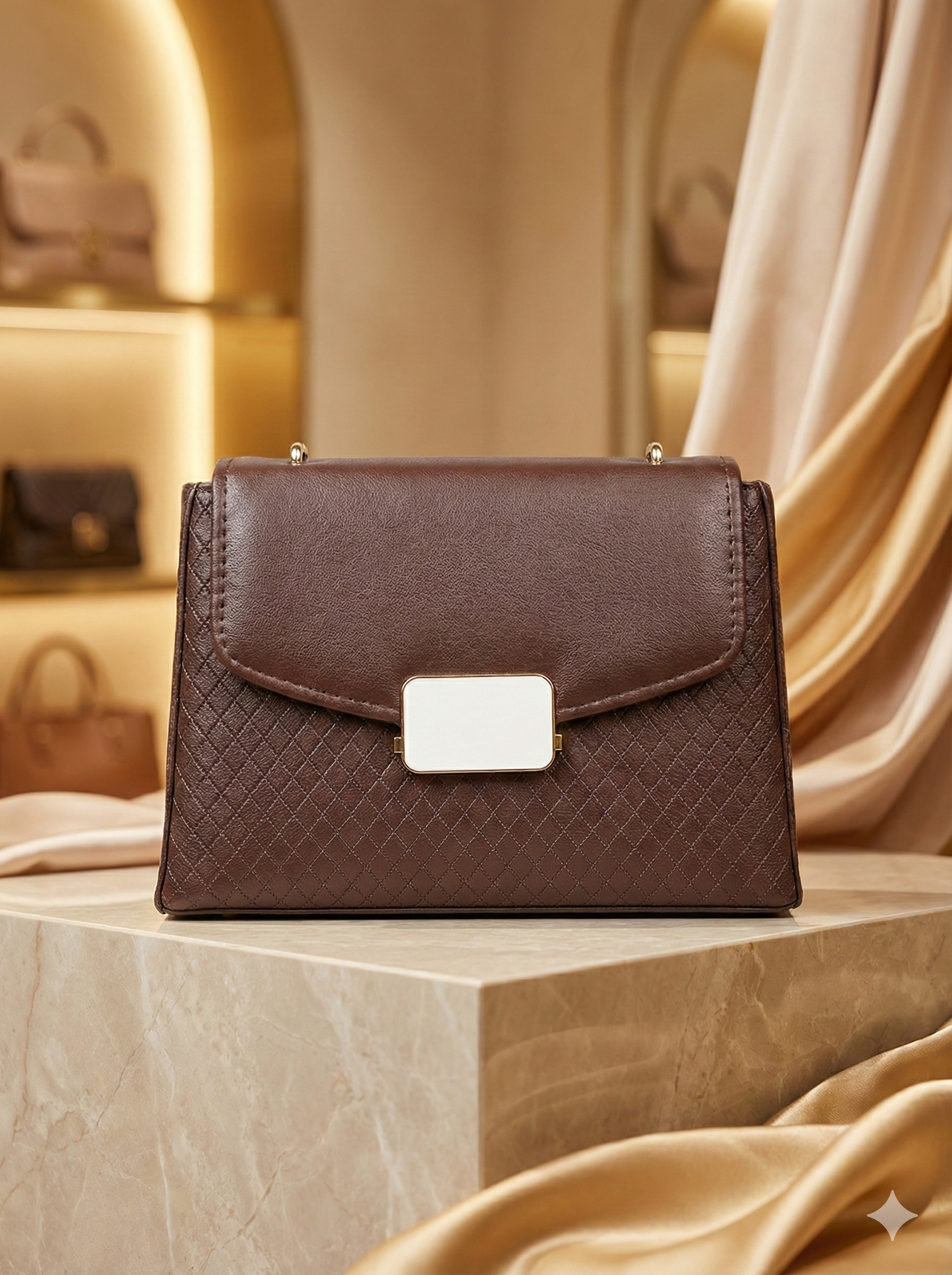 Sleek HexaFrame Handbag