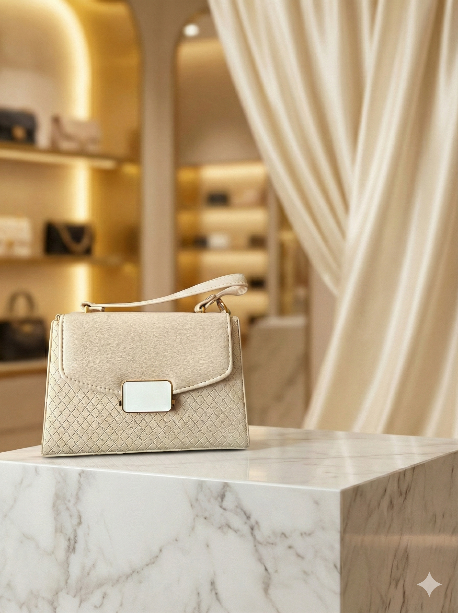 Sleek HexaFrame Handbag