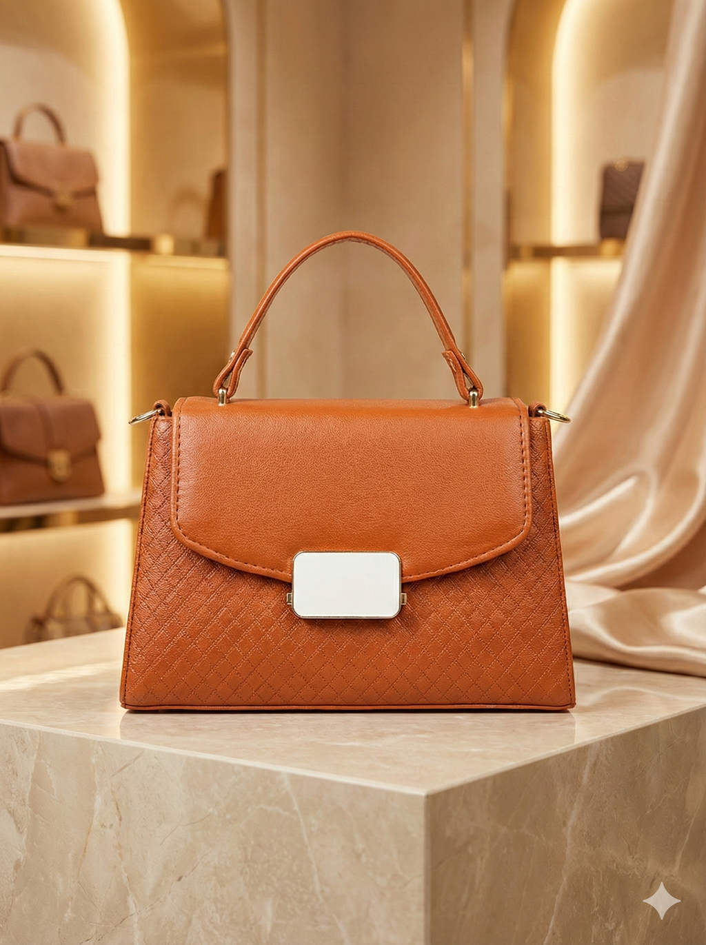 Sleek HexaFrame Handbag