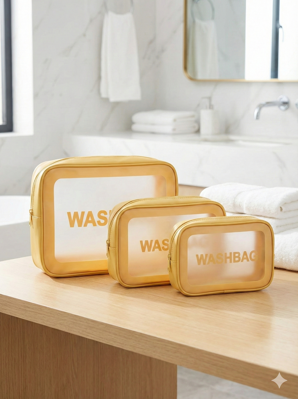 Luxe Clear Washbag Trio