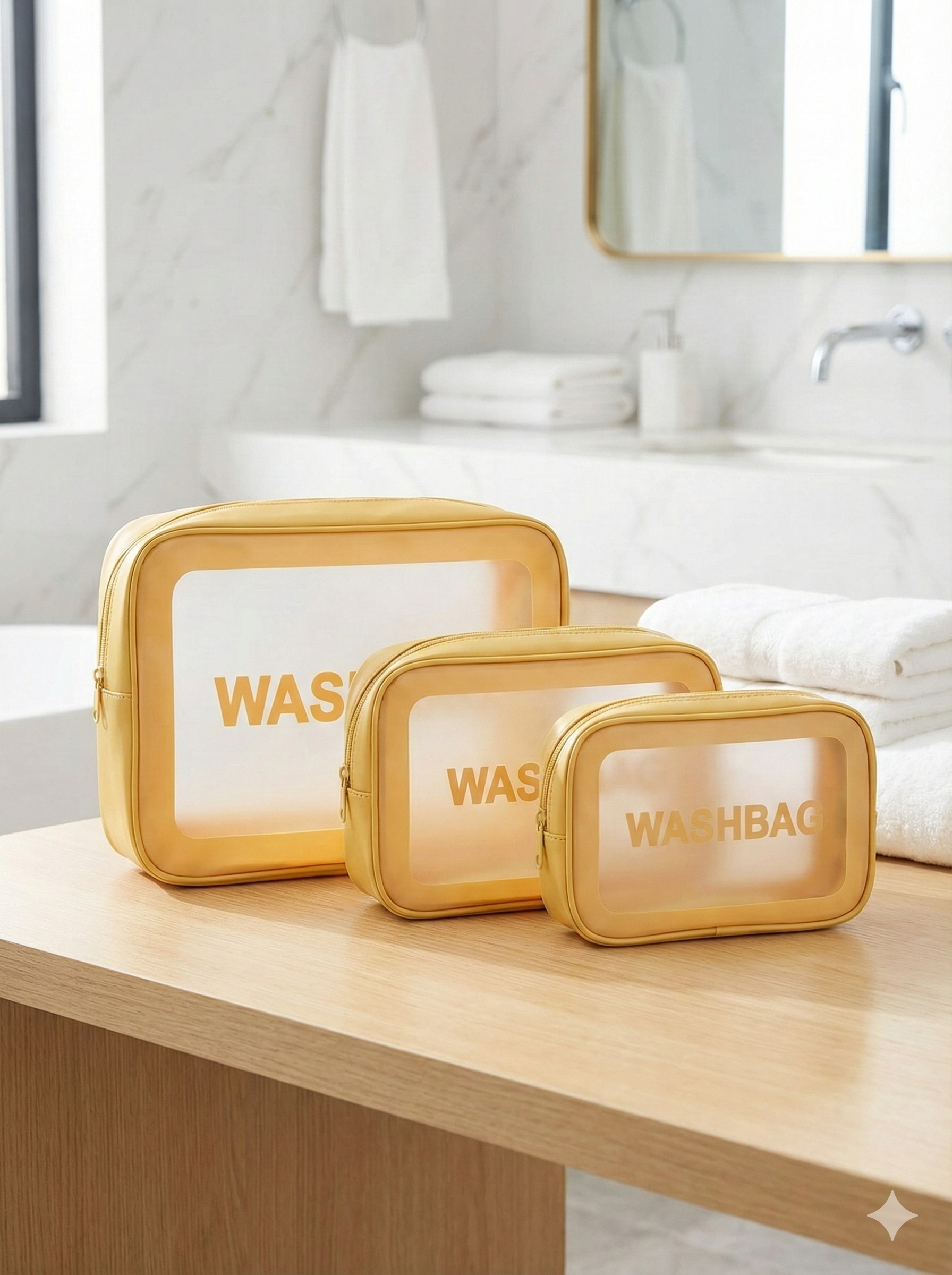 Luxe Clear Washbag Trio