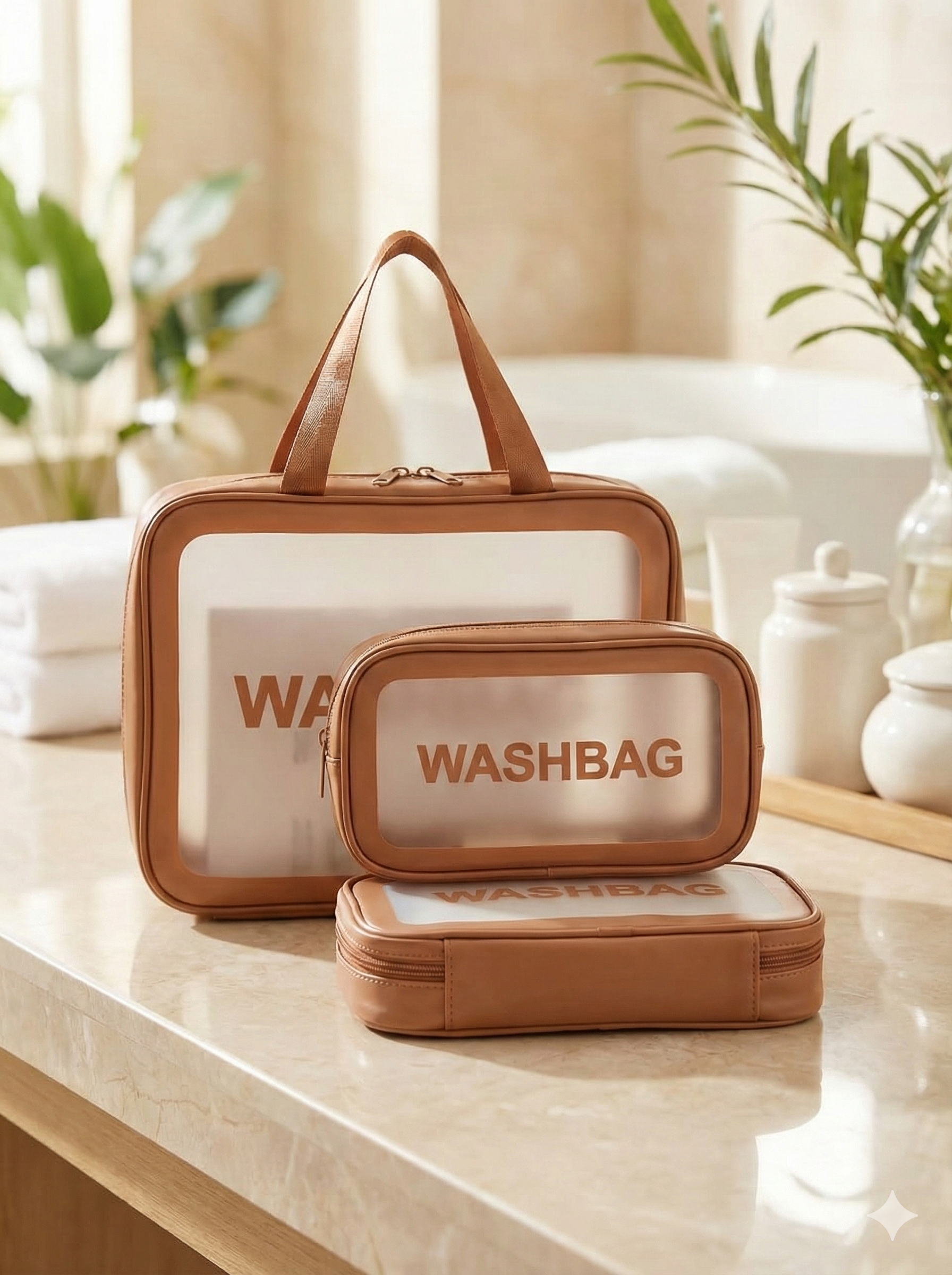 Luxe Clear Washbag Trio