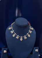 Antique Gold Temple Necklace Set – Lakshmi & Elephant Motifs