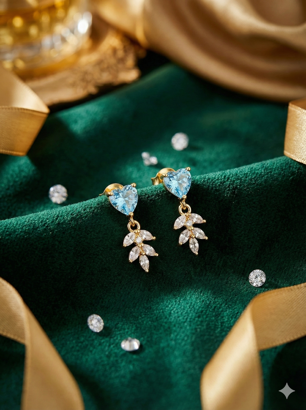 Elegant heart design with AD floral drop