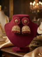 Floral Cluster Stone Jhumkas – Premium Collection