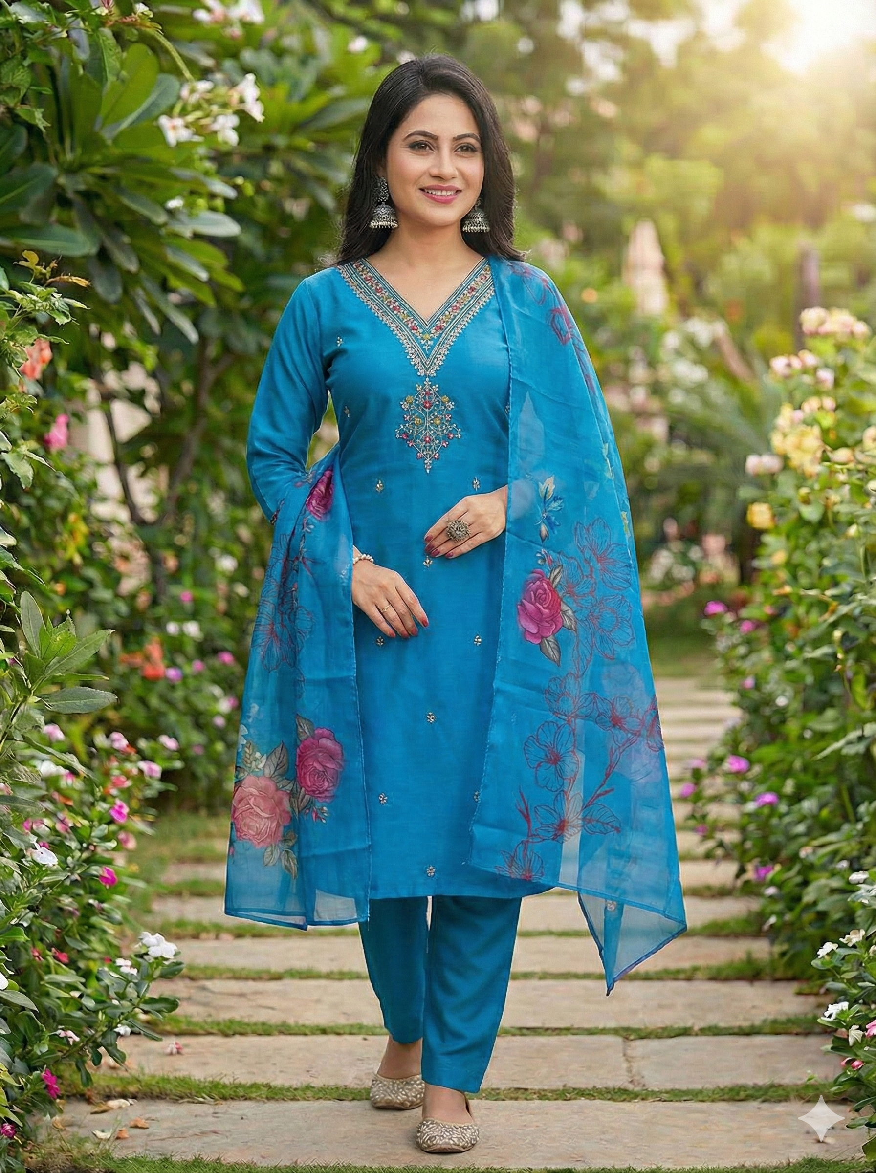 Vibrance Premium Embroidered Suit Set