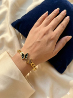 Butterfly Wing Linked Bangle – Hinge Lock