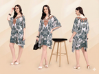 Elegant Monochrome Short Kaftan