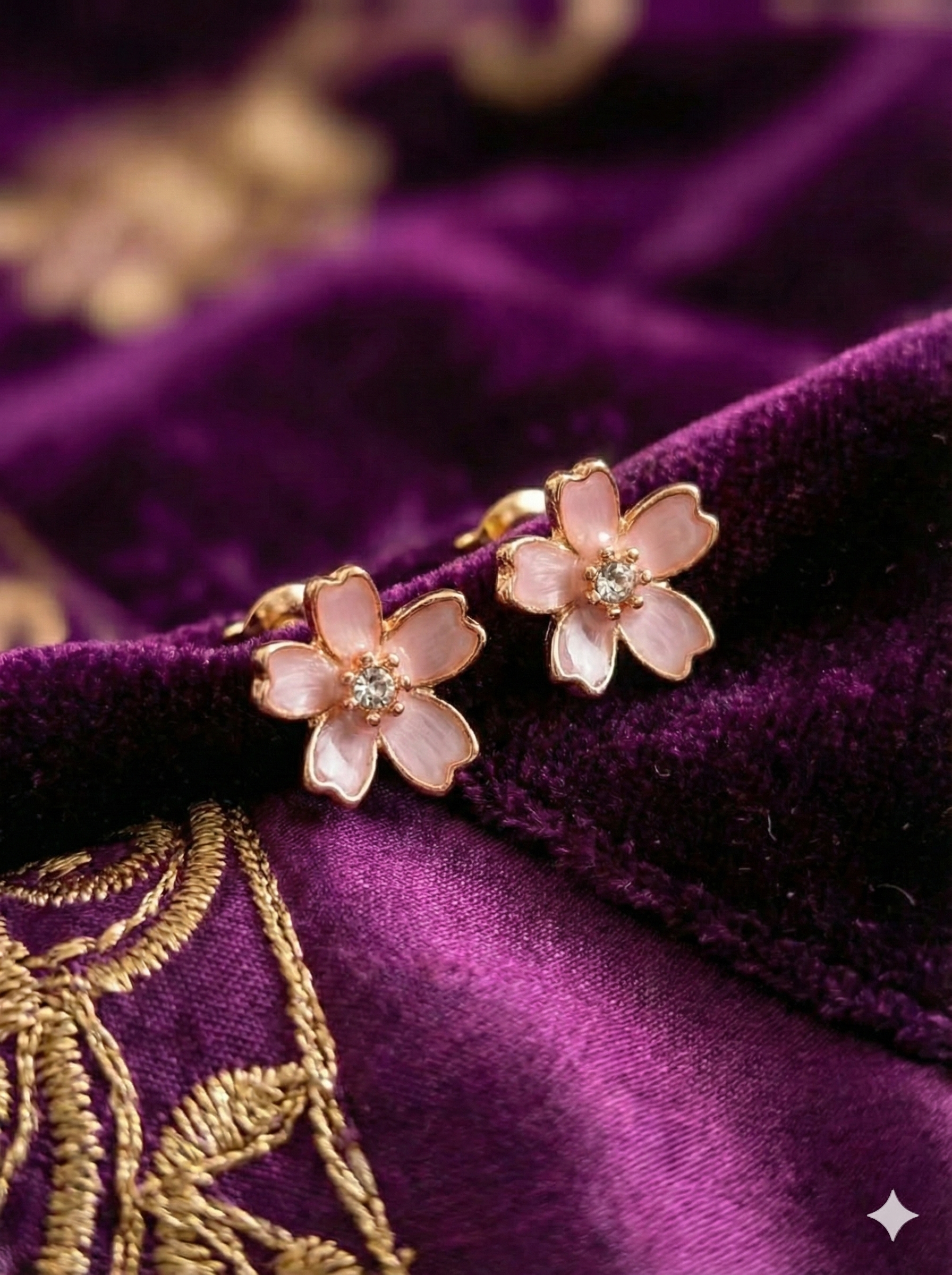 KOREAN Blossom Crystal Stud Earrings