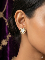 Sparkling Heart Stud Earrings