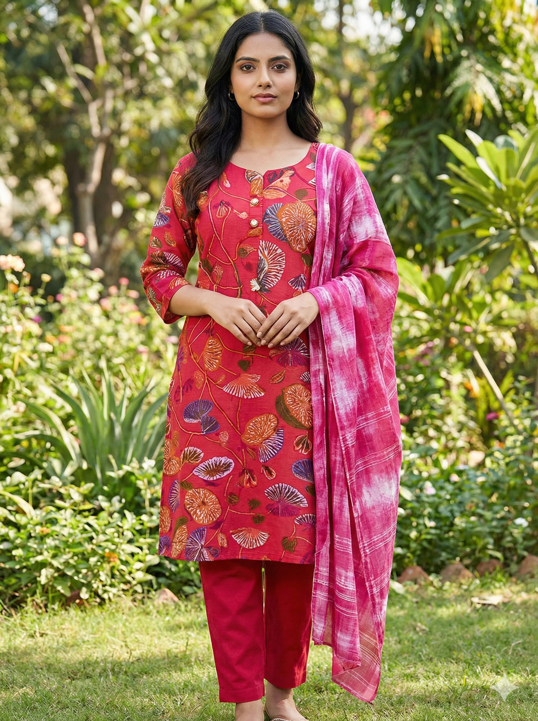 Heavy Vatican Discharge Print 3-Piece Suit Set