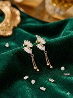 Baguette Fan Dangle Earrings