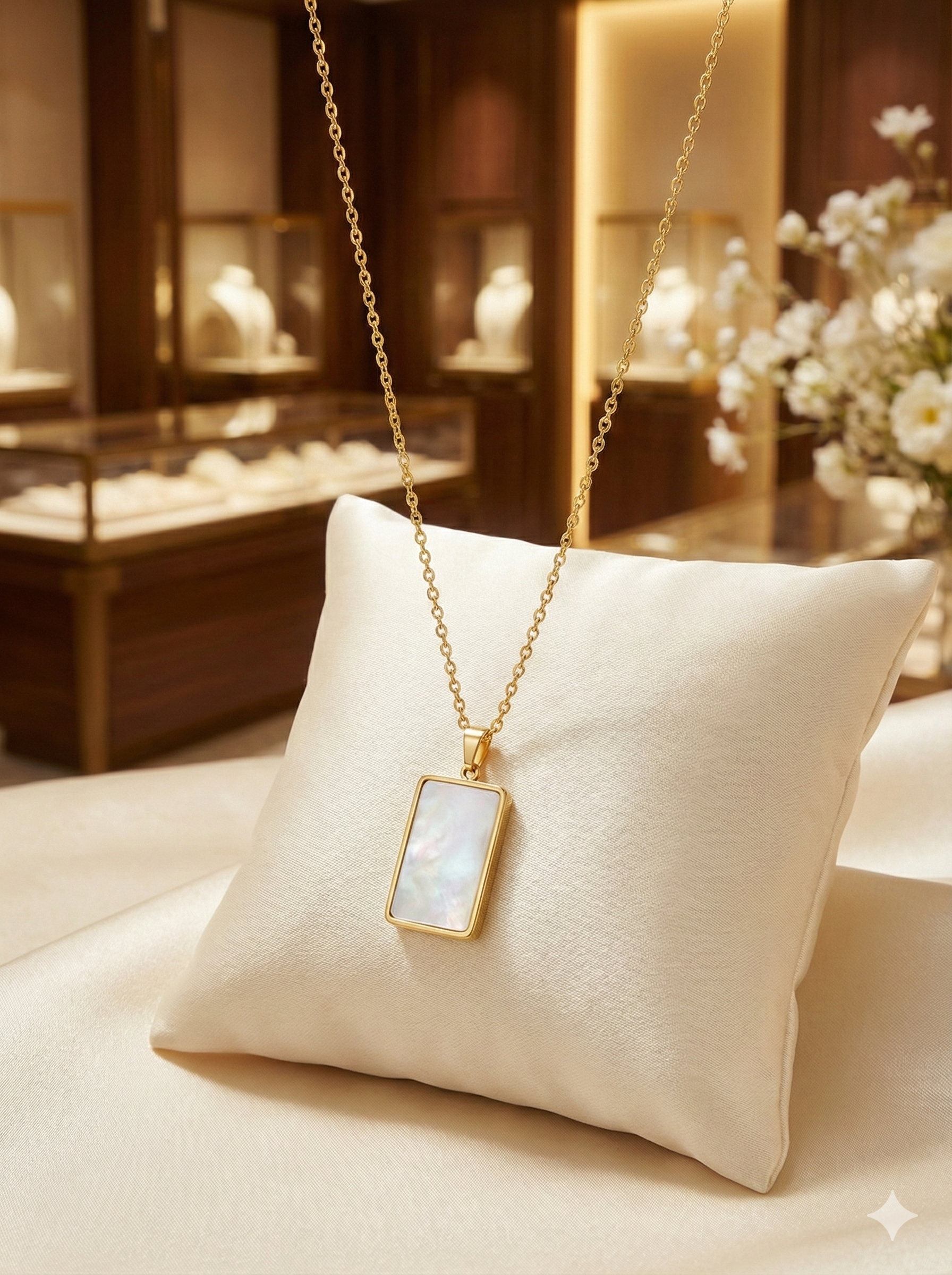 Rectangle Mother of Pearl Pendant