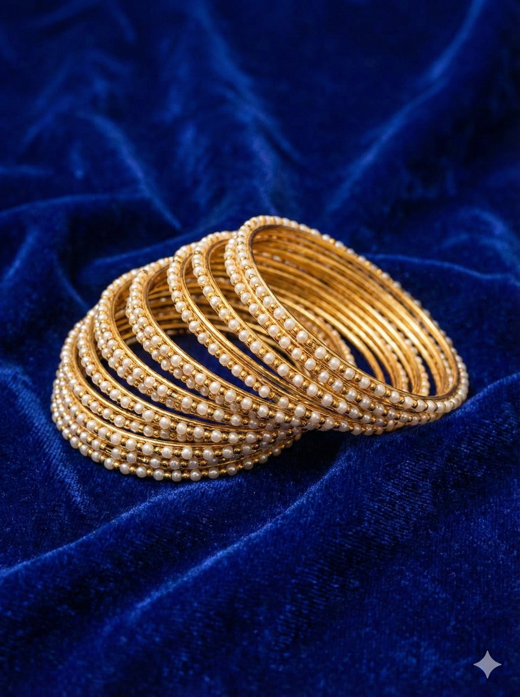 Traditional Pearl Cluster Bangles (10 Piece Set)