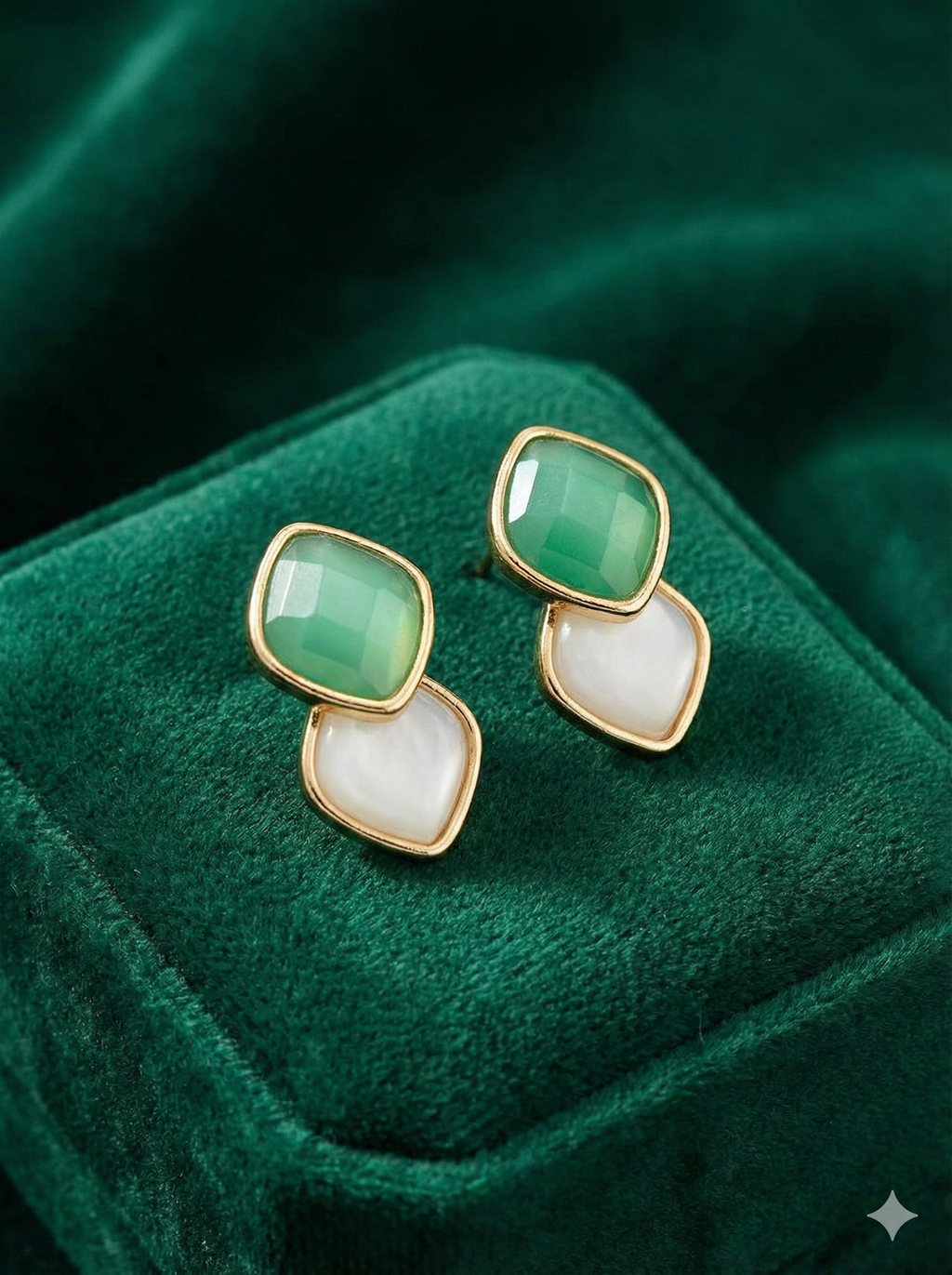 Korean Dual-Tone Chic Stud Earrings – Minimal & Stylish