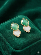 Korean Dual-Tone Chic Stud Earrings – Minimal & Stylish
