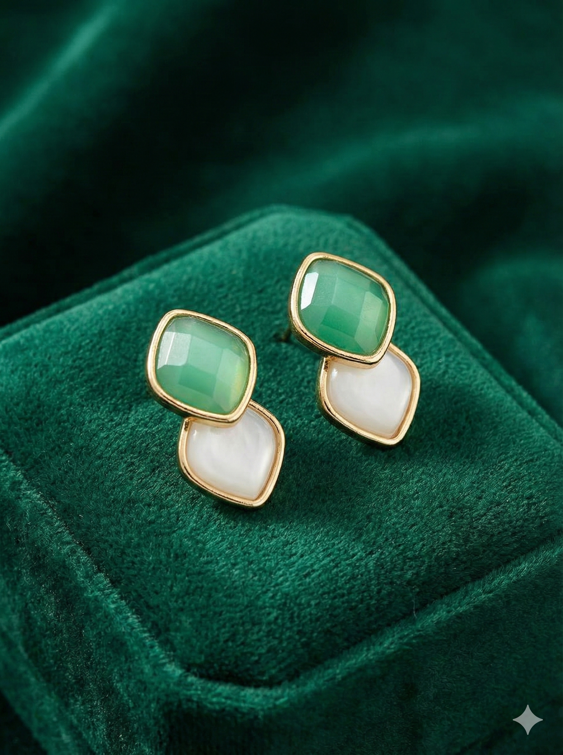 Korean Dual-Tone Chic Stud Earrings – Minimal & Stylish