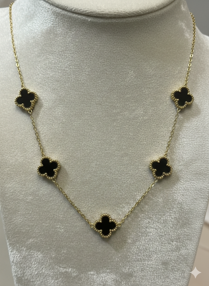 Black Clover Enamel Necklace