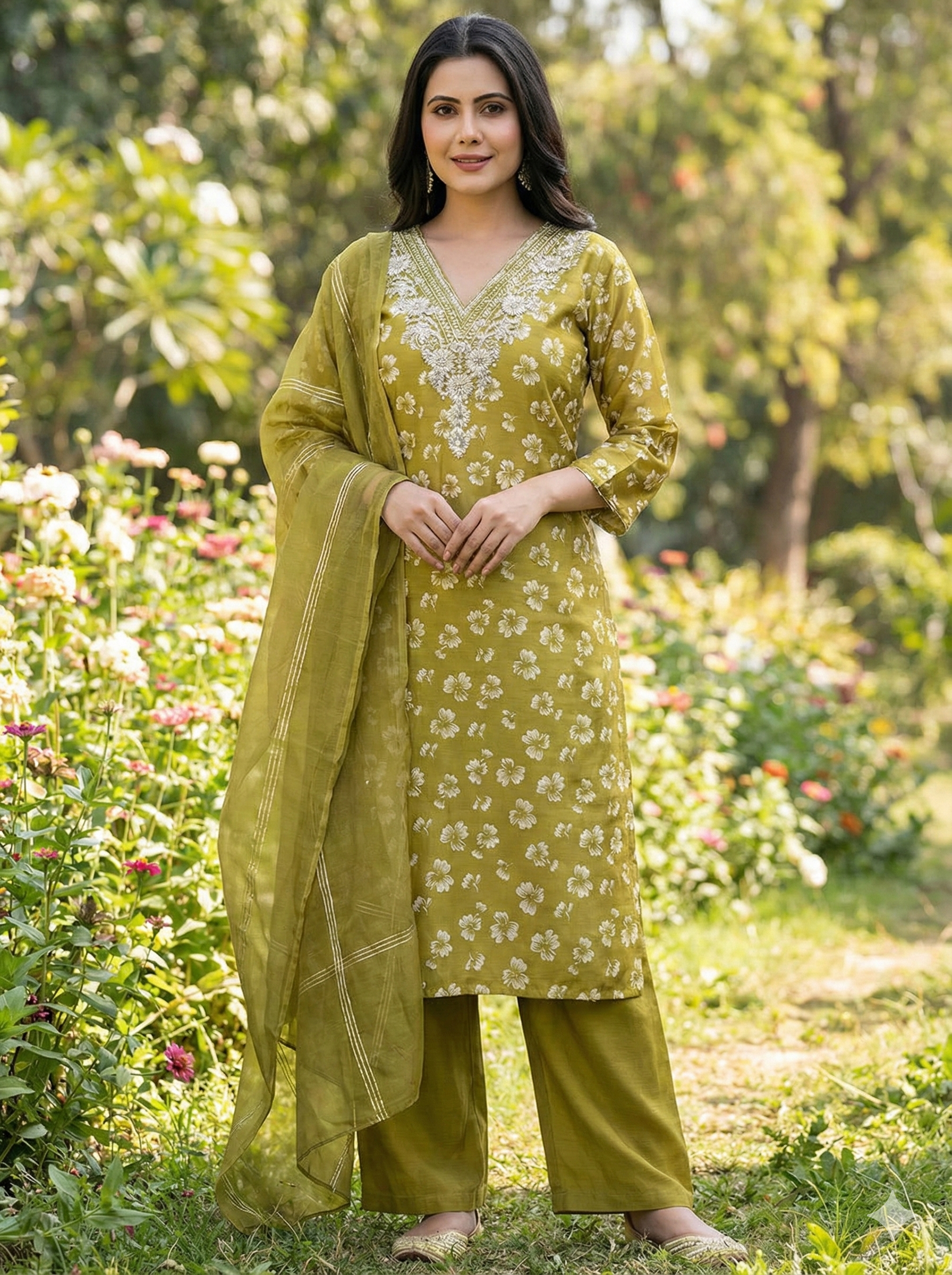 Vatican Silk Embroidered Suit Set