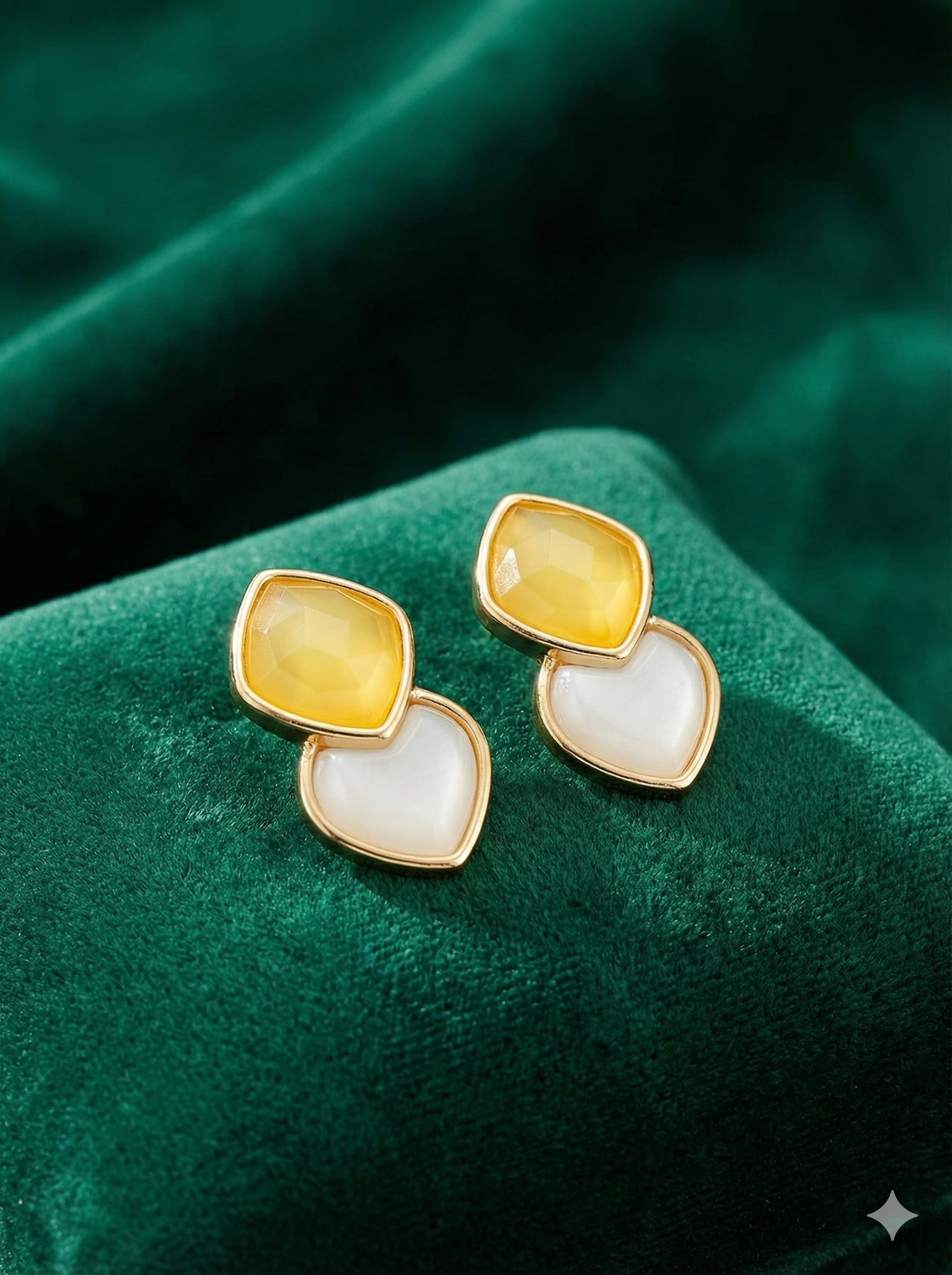 Korean Dual-Tone Chic Stud Earrings – Minimal & Stylish