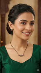 Ruby & Emerald Bar Mangal Sutra Set