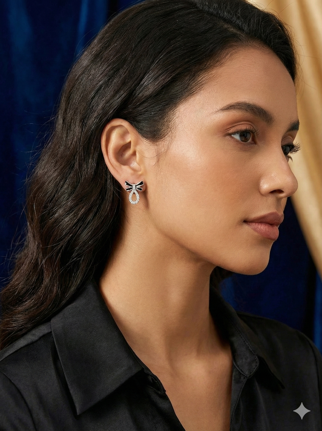 Bow Knot CZ Stud Earrings