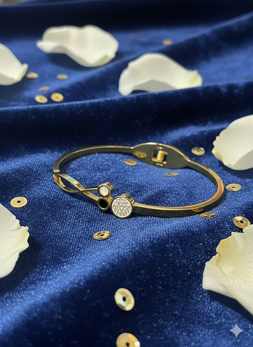 Dual Enamel Circle Bangle