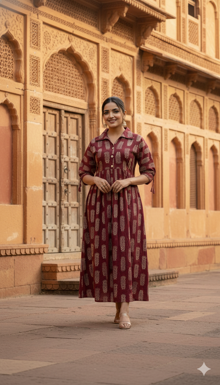 Ethnic Printed Flared Top