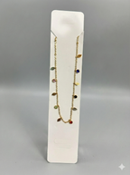 Daily Use Elegant Leaf & Gem Charm Necklace