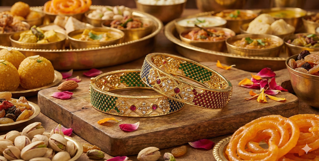 Traditional Ruby Stone Bangles – Pair of 2