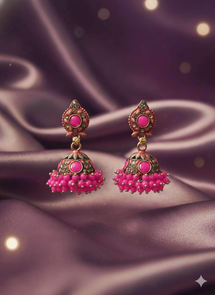 Beaded Antique Jhumka Earrings