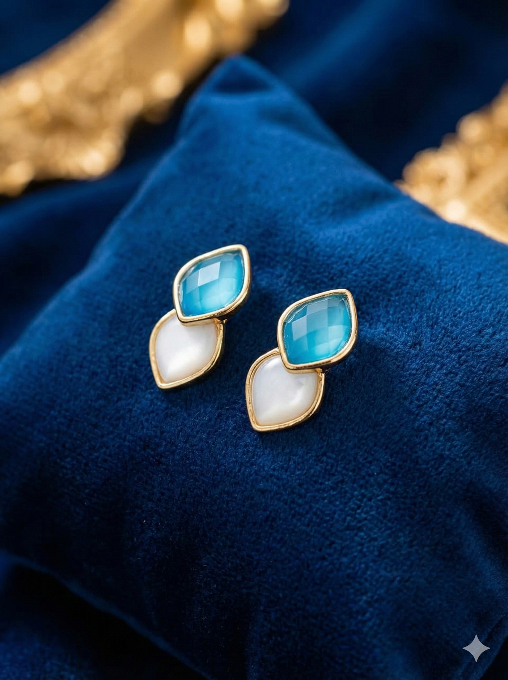 Korean Dual-Tone Chic Stud Earrings – Minimal & Stylish