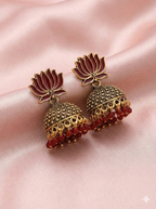 Lotus Jhumka Earrings