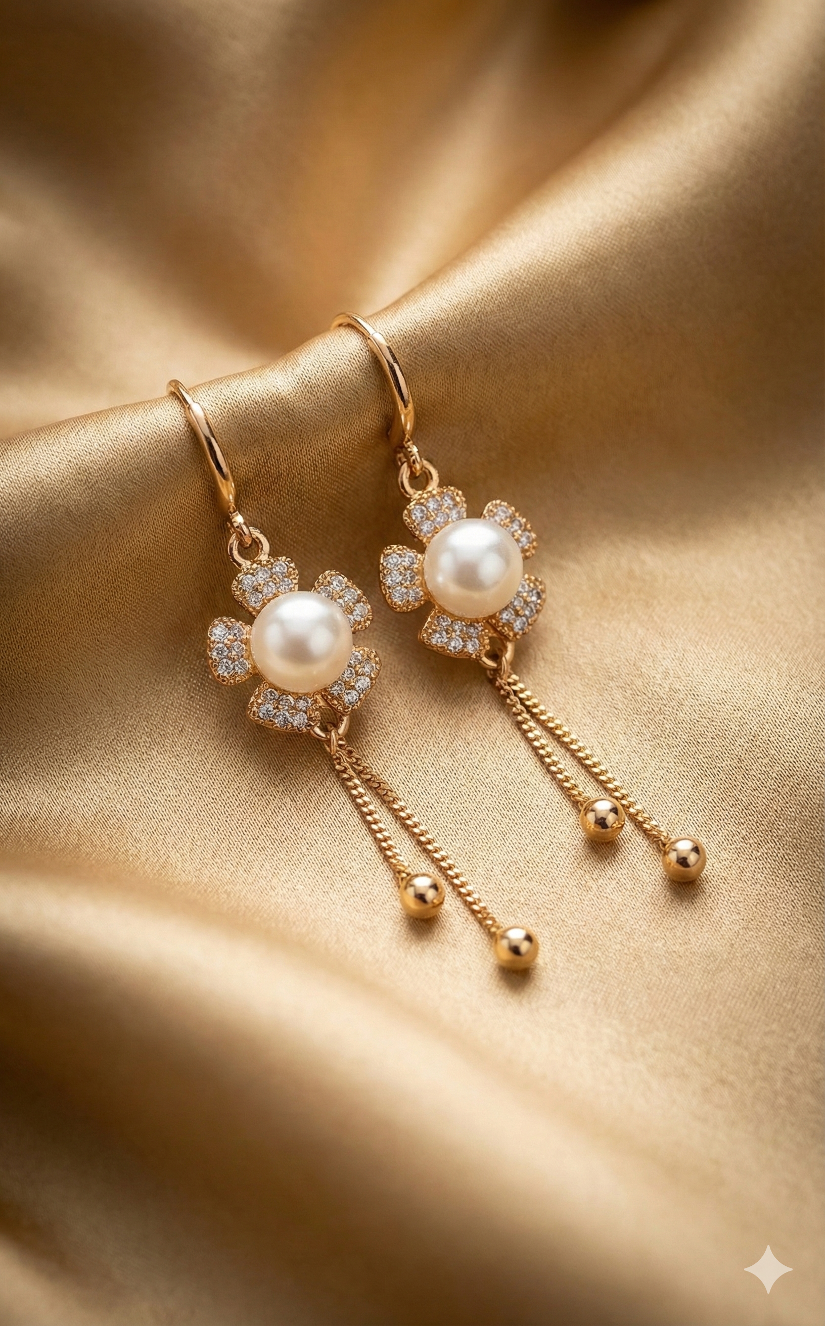 Pearl Blossom Dangle Earrings