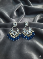 Beaded Mirror Chandbali Earrings