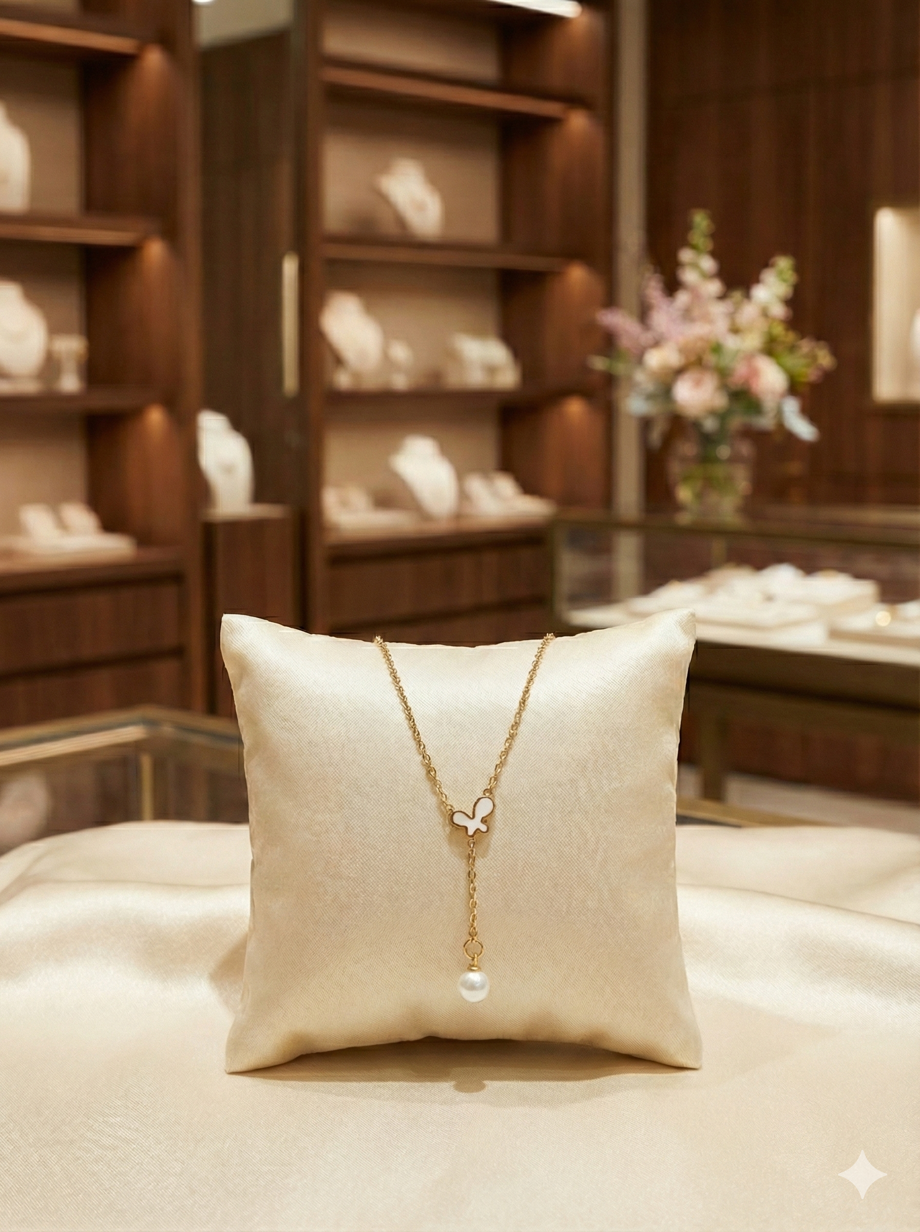 Daily Use Clover Pearl Drop Necklace