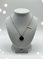 Black Round Pendant Necklace