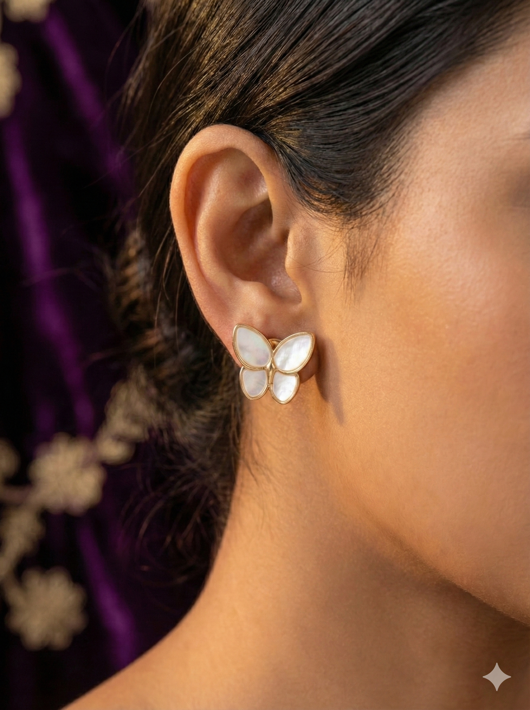 KOREAN Crystal Butterfly Stud Earrings