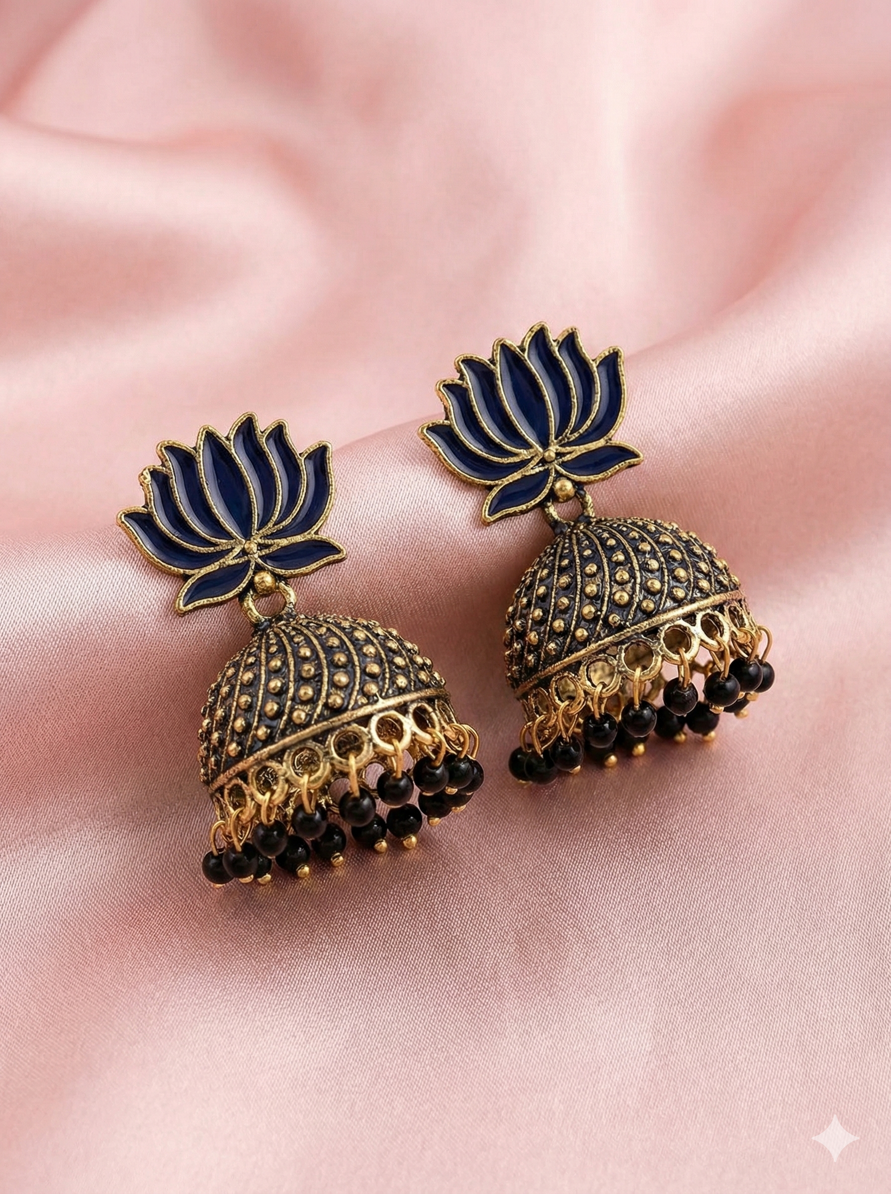 Lotus Jhumka Earrings