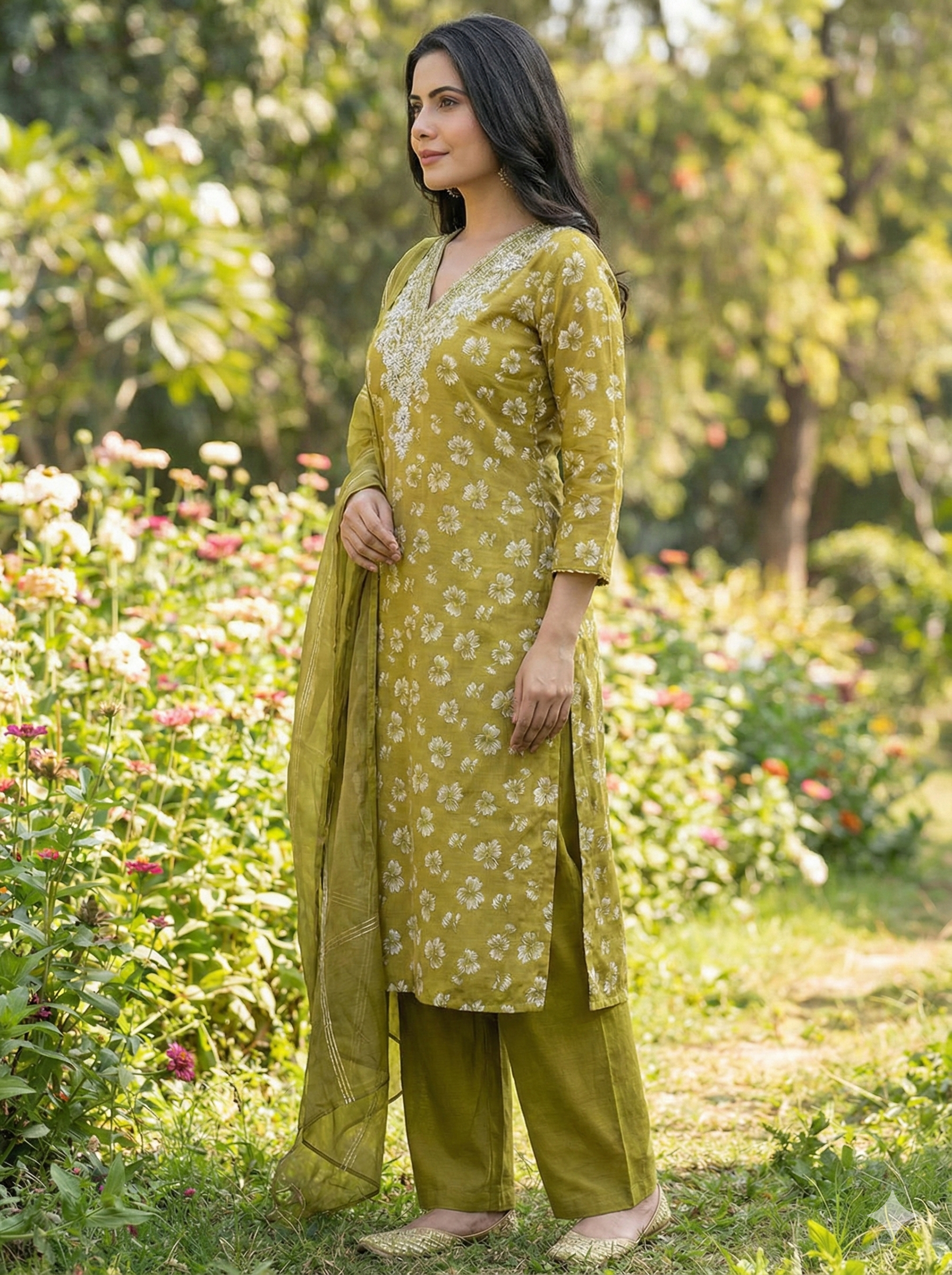 Vatican Silk Embroidered Suit Set