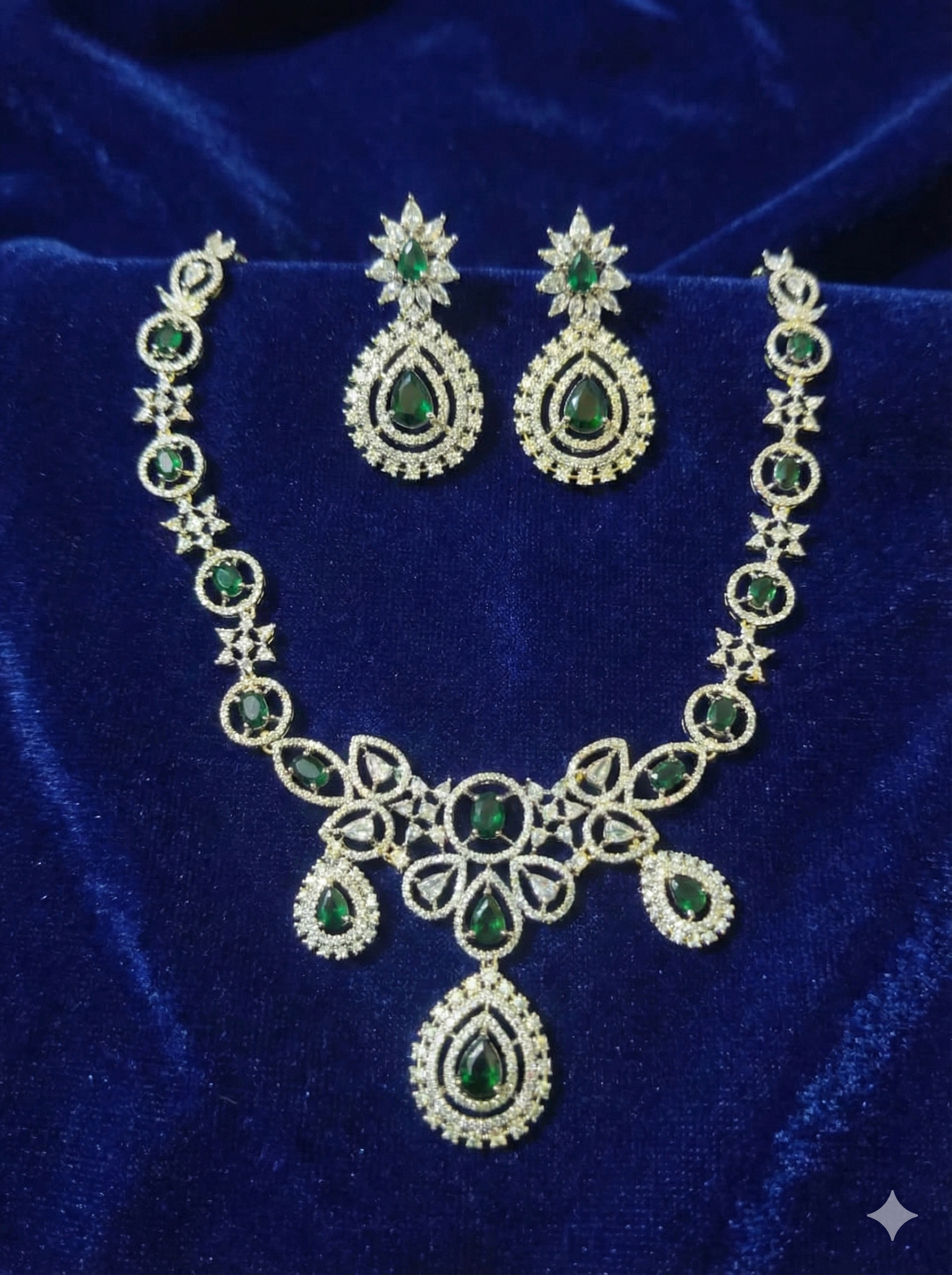Green AD Necklace Set – Bridal / Party Wear
