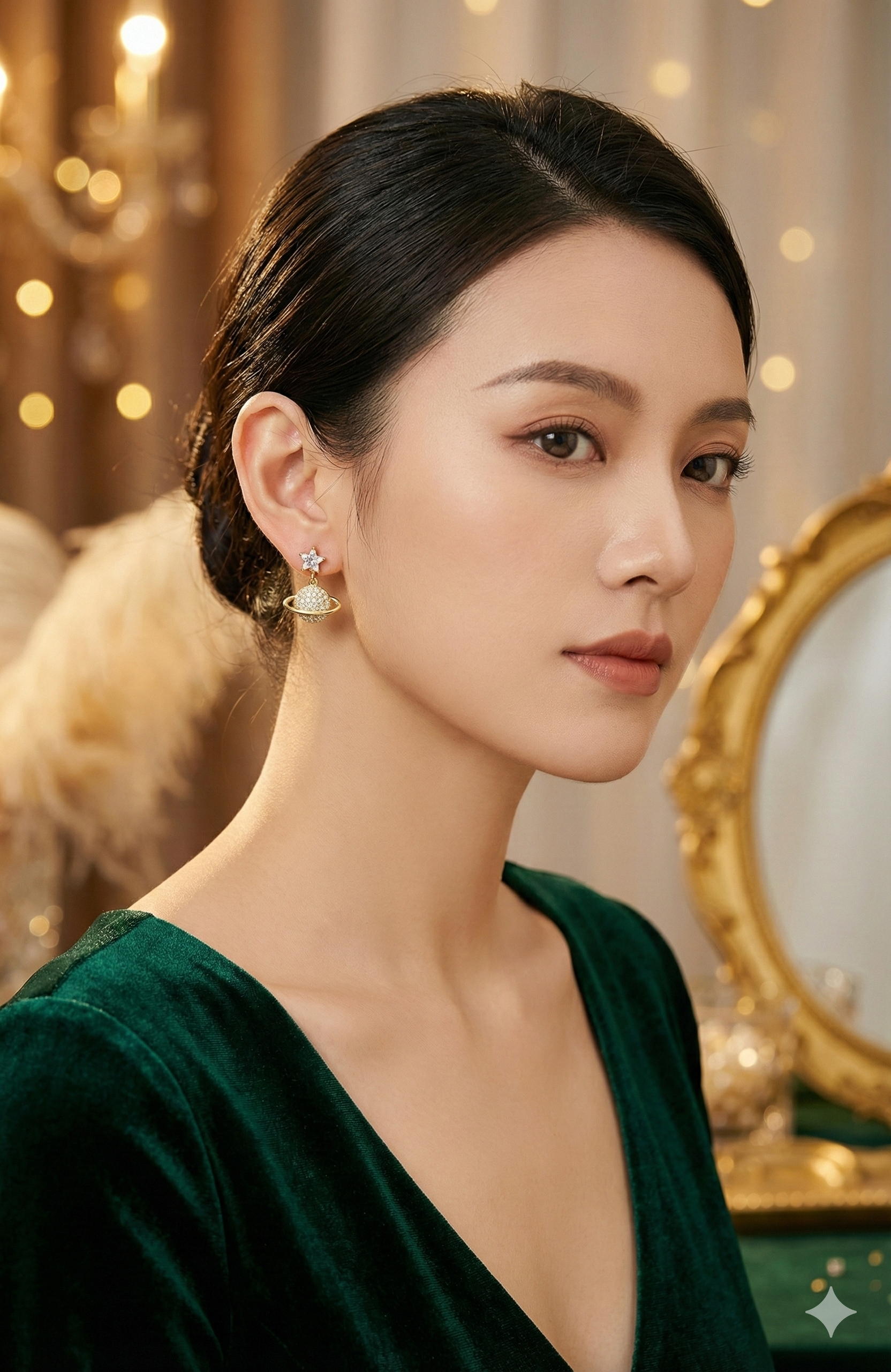 Celestial Saturn Drop Earrings