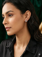 Starlit Blossom – Crystal Floral Studs