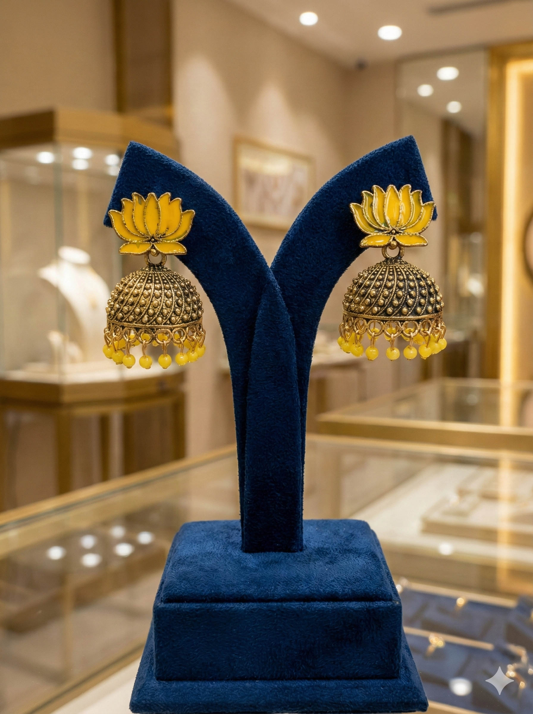 Lotus Jhumka Earrings