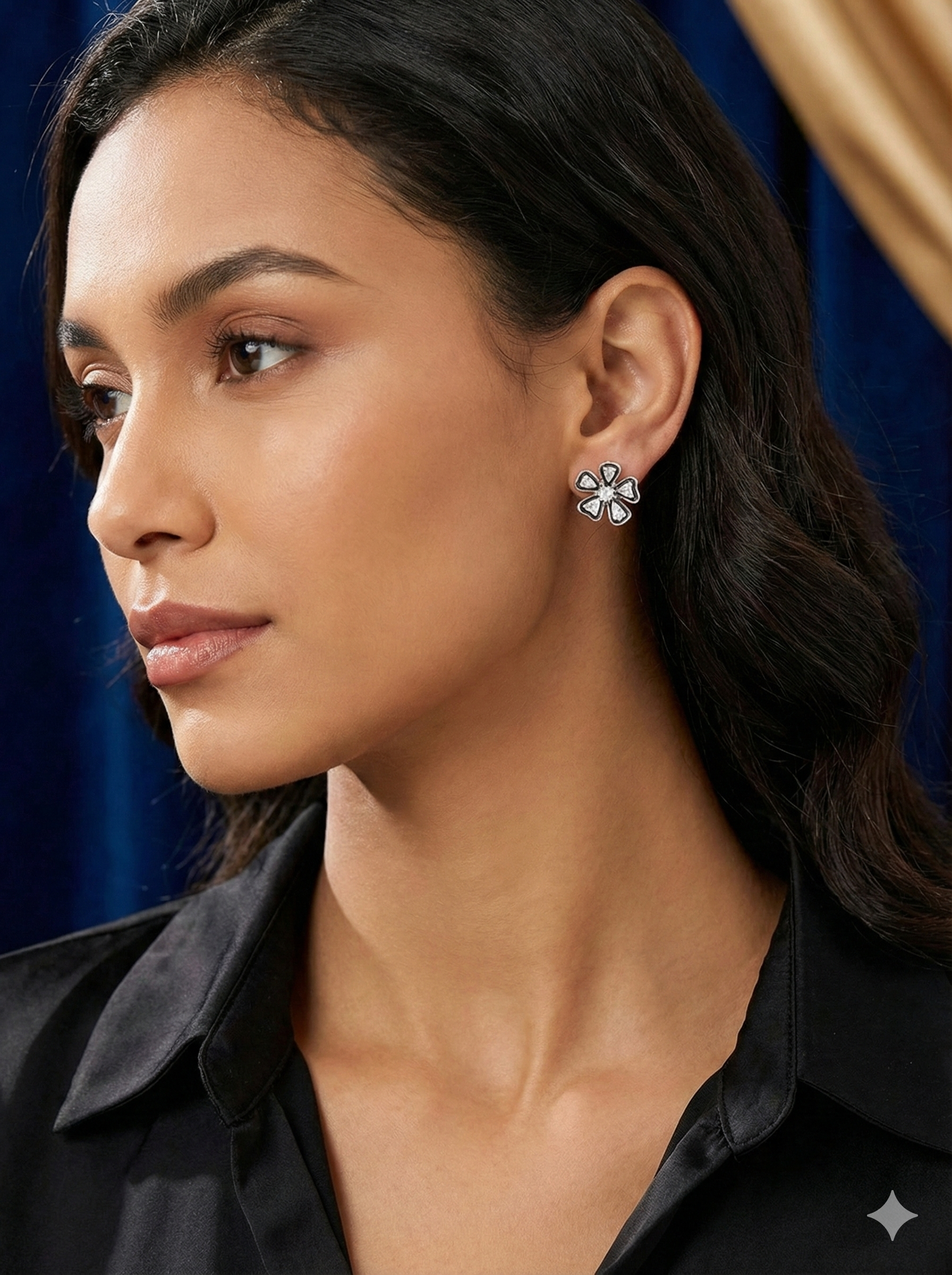 Crystal Petals Stud Earrings