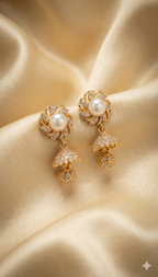 Pearl Bloom Jhumka Studs
