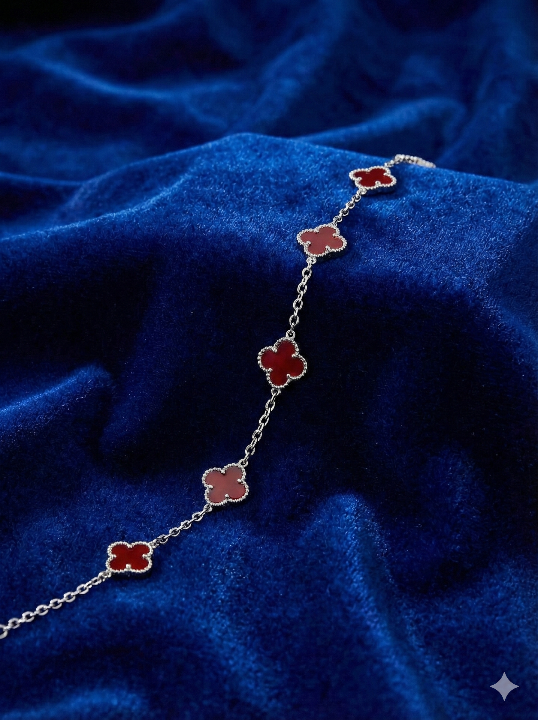 Red Clover Stainless Steel Bracelet